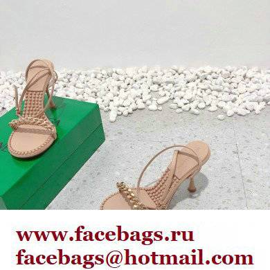 Bottega Veneta Heel 9cm Chain Dot Sandals Nude 2022