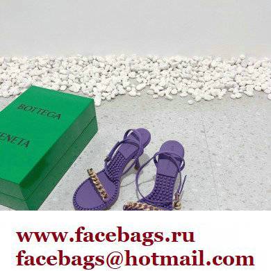 Bottega Veneta Heel 9cm Chain Dot Sandals Purple 2022