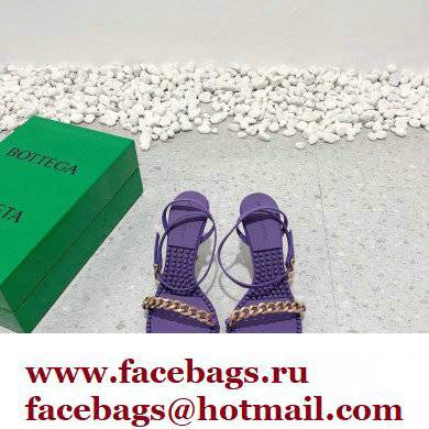 Bottega Veneta Heel 9cm Chain Dot Sandals Purple 2022