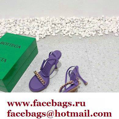 Bottega Veneta Heel 9cm Chain Dot Sandals Purple 2022