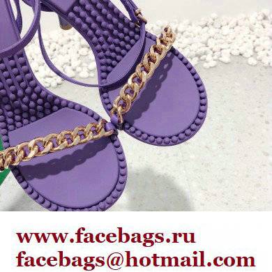 Bottega Veneta Heel 9cm Chain Dot Sandals Purple 2022