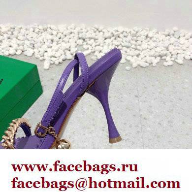 Bottega Veneta Heel 9cm Chain Dot Sandals Purple 2022