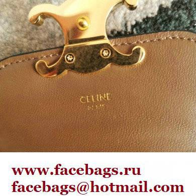 CELINE mini Triomphe Bag in shiny calfskin tan