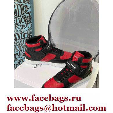 Celine High Sneakers Ct-03 With Velcro In Calfskin Black/Red 2022