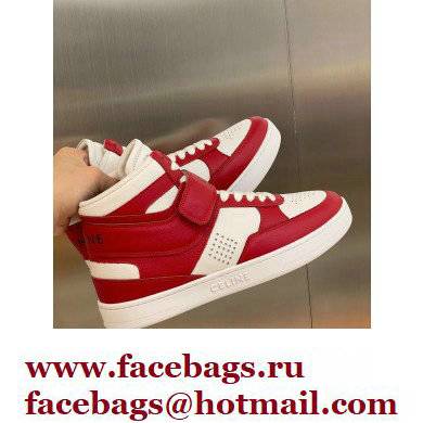 Celine High Sneakers Ct-03 With Velcro In Calfskin White/Red 2022