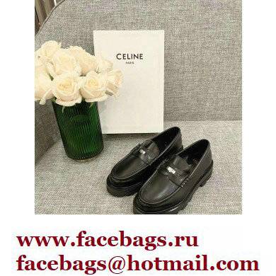 Celine Margaret Penny Chunky Loafers In Polished Bull Black 2022