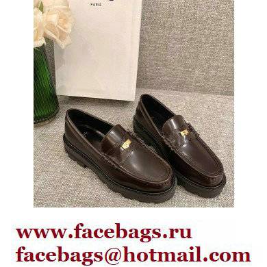 Celine Margaret Penny Chunky Loafers In Polished Bull Coffee 2022