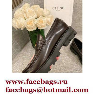 Celine Margaret Penny Chunky Loafers In Polished Bull Coffee 2022