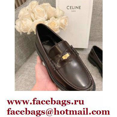 Celine Margaret Penny Chunky Loafers In Polished Bull Coffee 2022