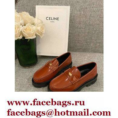 Celine Margaret Penny Chunky Loafers In Polished Bull Tan 2022