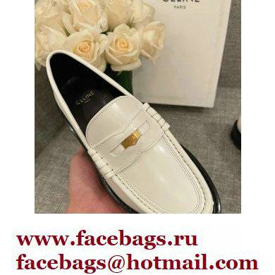 Celine Margaret Penny Chunky Loafers In Polished Bull White 2022