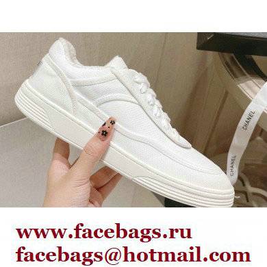 Chanel Canvas Logo Sneakers White 2022