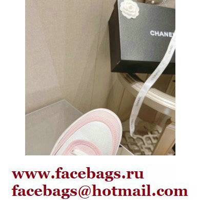 Chanel Canvas Logo Sneakers White/Pink 2022