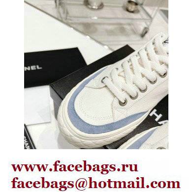 Chanel Canvas and Suede Sneakers White/Blue 2022