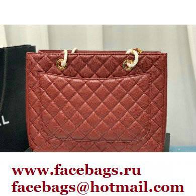 Chanel GST Shopping Tote Bag A50995 in Caviar Leather Burgundy/Gold