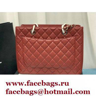 Chanel GST Shopping Tote Bag A50995 in Caviar Leather Burgundy/Silver