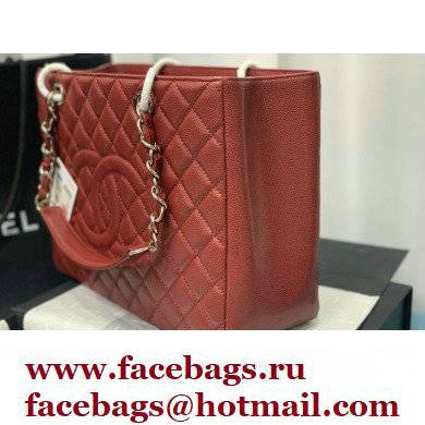 Chanel GST Shopping Tote Bag A50995 in Caviar Leather Burgundy/Silver