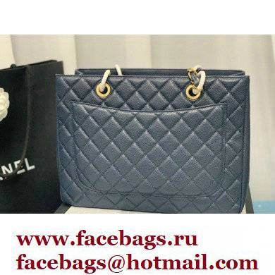 Chanel GST Shopping Tote Bag A50995 in Caviar Leather Navy Blue/Gold