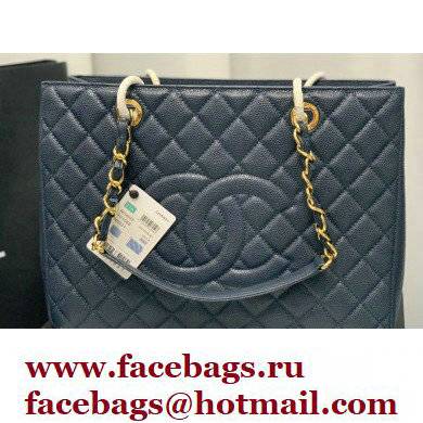 Chanel GST Shopping Tote Bag A50995 in Caviar Leather Navy Blue/Gold