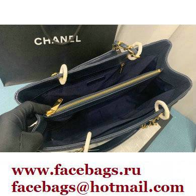 Chanel GST Shopping Tote Bag A50995 in Caviar Leather Navy Blue/Gold