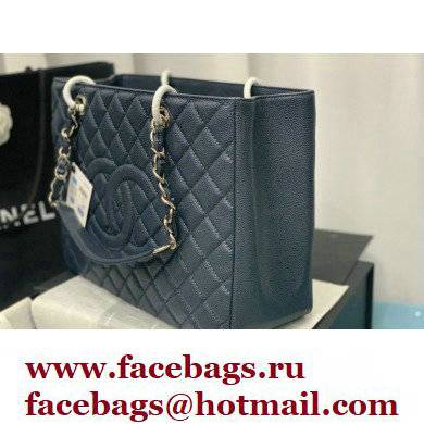 Chanel GST Shopping Tote Bag A50995 in Caviar Leather Navy Blue/Silver