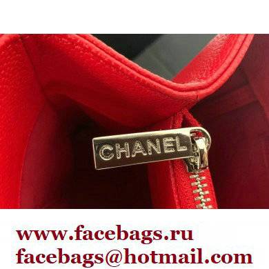 Chanel GST Shopping Tote Bag A50995 in Caviar Leather Red/Silver