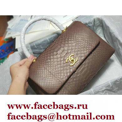 Chanel Python Coco Handle Medium Flap Bag with Top Handle 01