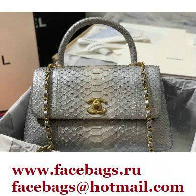 Chanel Python Coco Handle Medium Flap Bag with Top Handle 07