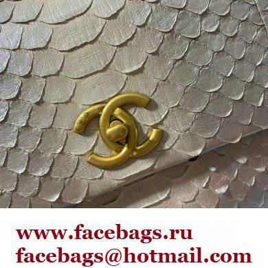 Chanel Python Coco Handle Medium Flap Bag with Top Handle 07