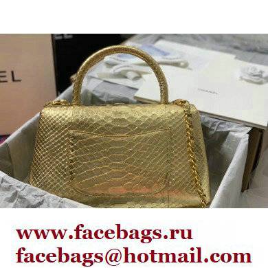 Chanel Python Coco Handle Medium Flap Bag with Top Handle 09