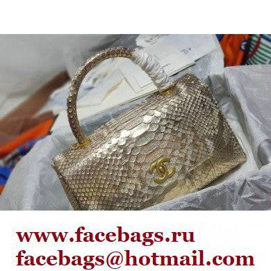 Chanel Python Coco Handle Medium Flap Bag with Top Handle 10