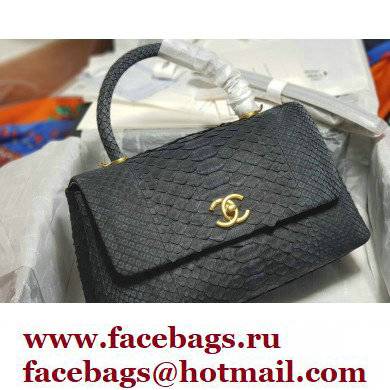 Chanel Python Coco Handle Medium Flap Bag with Top Handle 11