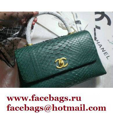 Chanel Python Coco Handle Medium Flap Bag with Top Handle 13