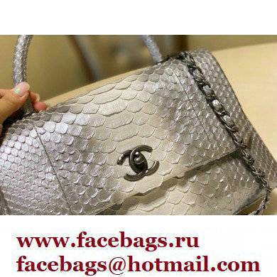 Chanel Python Coco Handle Medium Flap Bag with Top Handle 14