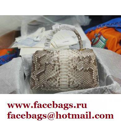 Chanel Python Coco Handle Medium Flap Bag with Top Handle 23