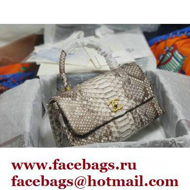 Chanel Python Coco Handle Medium Flap Bag with Top Handle 23