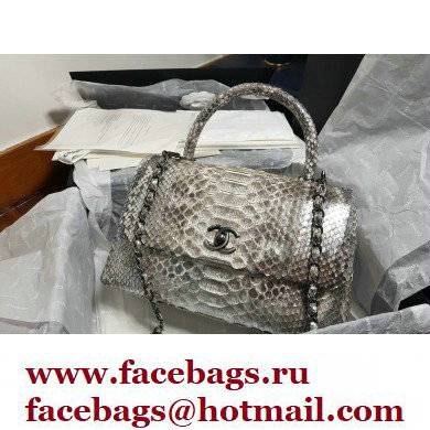 Chanel Python Coco Handle Medium Flap Bag with Top Handle 24