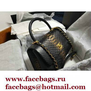 Chanel Python Coco Handle Medium Flap Bag with Top Handle 26