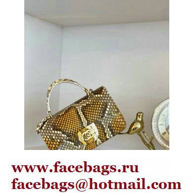 Chanel Python Coco Handle Mini Flap Bag with Top Handle 02