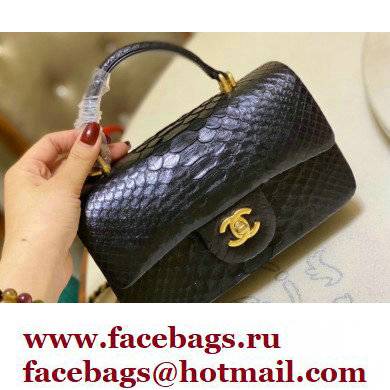 Chanel Python Coco Handle Mini Flap Bag with Top Handle 11