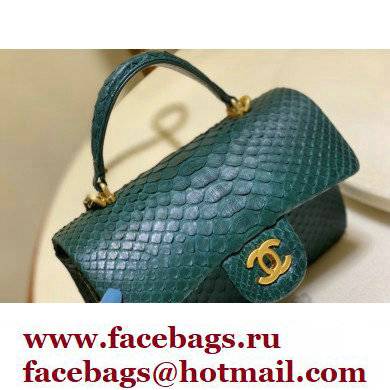 Chanel Python Coco Handle Mini Flap Bag with Top Handle 12