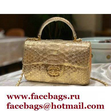 Chanel Python Coco Handle Mini Flap Bag with Top Handle 13