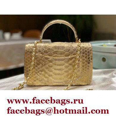 Chanel Python Coco Handle Mini Flap Bag with Top Handle 13