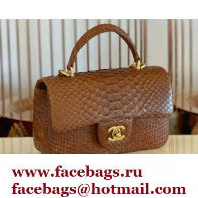 Chanel Python Coco Handle Mini Flap Bag with Top Handle 16