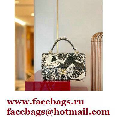 Chanel Python Coco Handle Mini Flap Bag with Top Handle 21