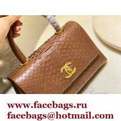 Chanel Python Coco Handle Small Flap Bag with Top Handle 09