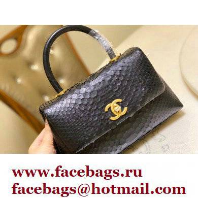 Chanel Python Coco Handle Small Flap Bag with Top Handle 11