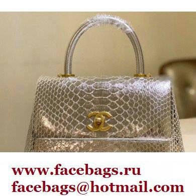 Chanel Python Coco Handle Small Flap Bag with Top Handle 12