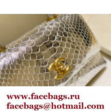 Chanel Python Coco Handle Small Flap Bag with Top Handle 12