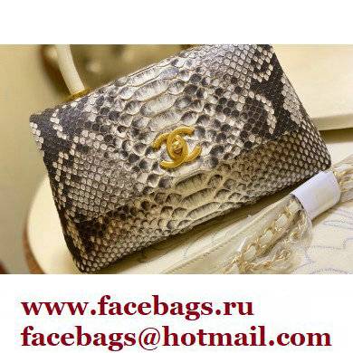 Chanel Python Coco Handle Small Flap Bag with Top Handle 13